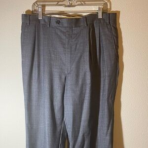 LAUREN MENS 100% WOOL PLEATED DRESS PANT SZ 36 X 31 CUFFS STEEL-GREY NWOT